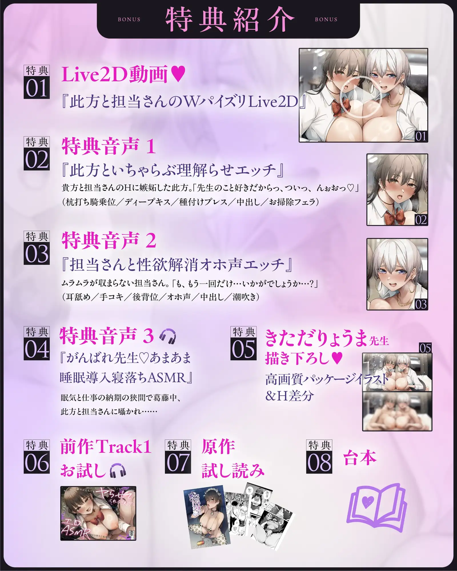 ウチに住み着いたヤンデレ彼女と敏腕クール編集のドスケベ交尾バトル♡～先生の絶倫ち○ぽを巡ってオホ声キスハメ生中出し～【WパイズリLive2D同梱】