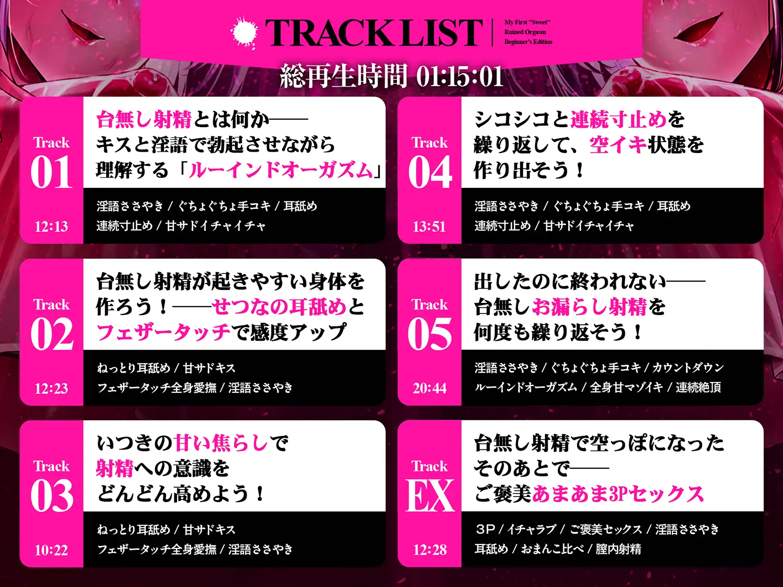 【台無し・お漏らし・空イキ】はじめての「あまあま」ルーインドオーガズム初級編～何度イっても満たされない、甘マゾ連続絶頂メソッド～