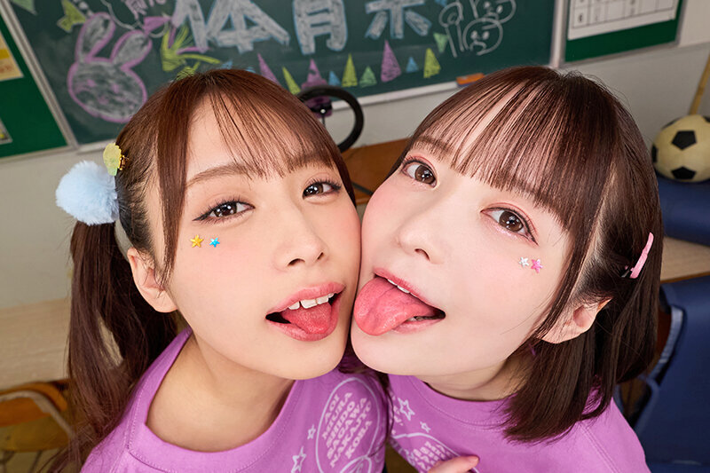 【VR】体育祭終わりの浮かれ気分なギャル2人にノリノリで痴女られ後夜祭の裏で何度もパコられ中出ししまくった