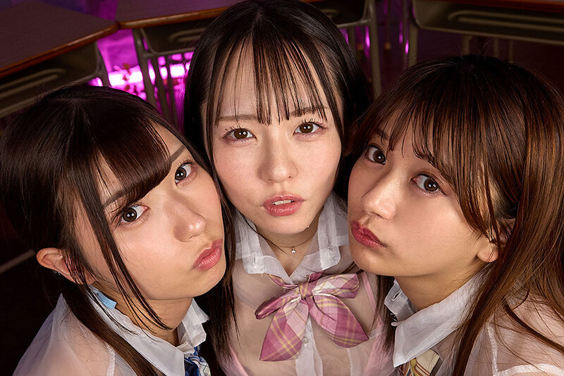 【VR】クラスの三連アイドルに包囲され、赤ちゃん精子が濃縮するまで焦らされるトライアングル中出し管理