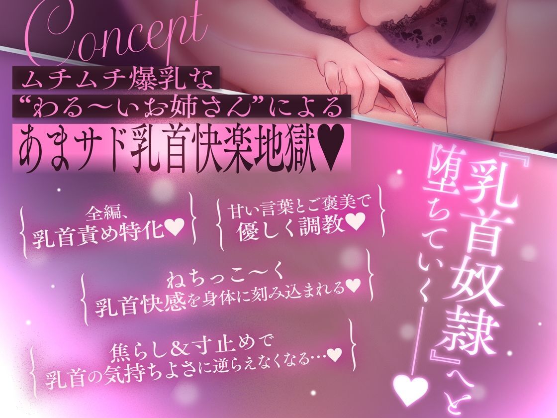 【乳首奴●堕ち】マチアプで出会った’わる〜いお姉さん’にねっとり優しく乳首調教される音声〜あまサド乳首快楽地獄〜